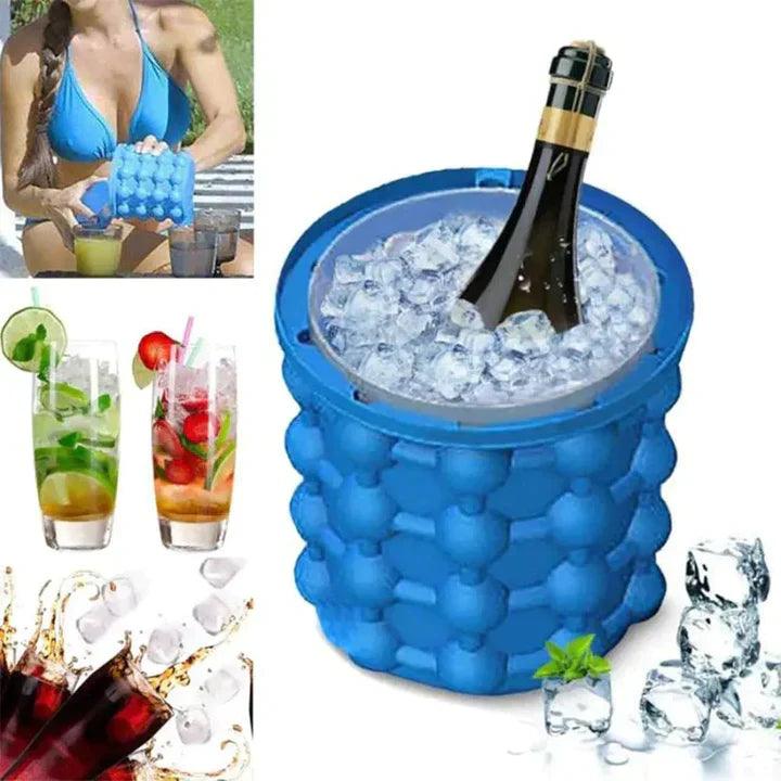 FlexiBucket: O Mini Balde de Silicone De Gelo Portátil Redondo que Mantém suas Bebidas Sempre Refrescantes! - OCEANSPRIME