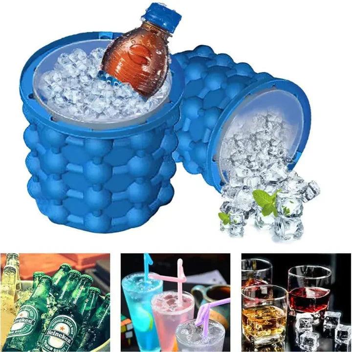 FlexiBucket: O Mini Balde de Silicone De Gelo Portátil Redondo que Mantém suas Bebidas Sempre Refrescantes! - OCEANSPRIME