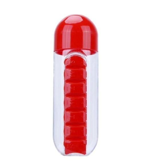 Garrafa de água com porta comprimidos - Pill Bottle 3 EM 1 (EXCLUSIVA!) - OCEANSPRIME