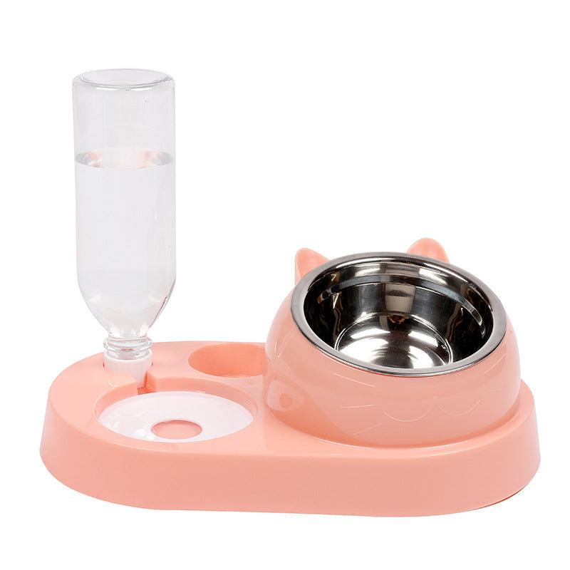 Comedouro Duplo Para Cachorros E Gatos Bebedouro Automático - OCEANSPRIME